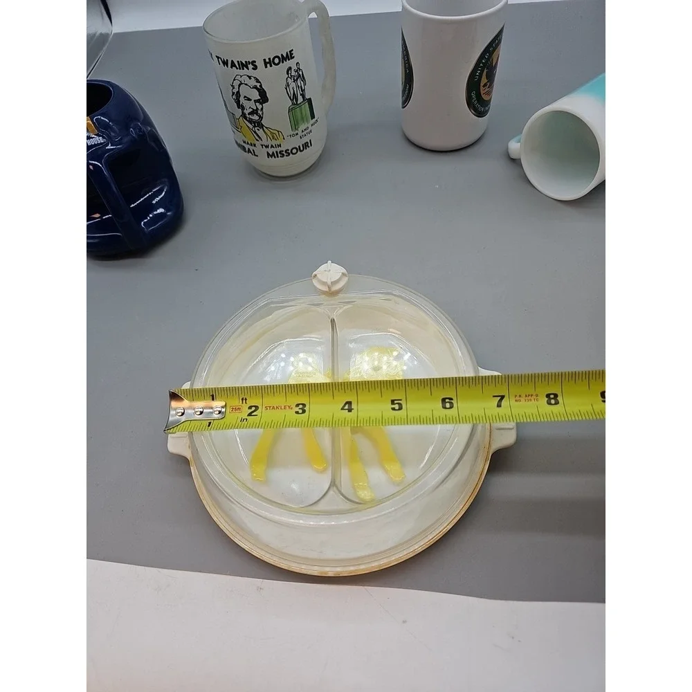 Vintage Serva- Tot Hot Water‎ Divided Baby Warming Feeding Dish Hot Plate 1950's